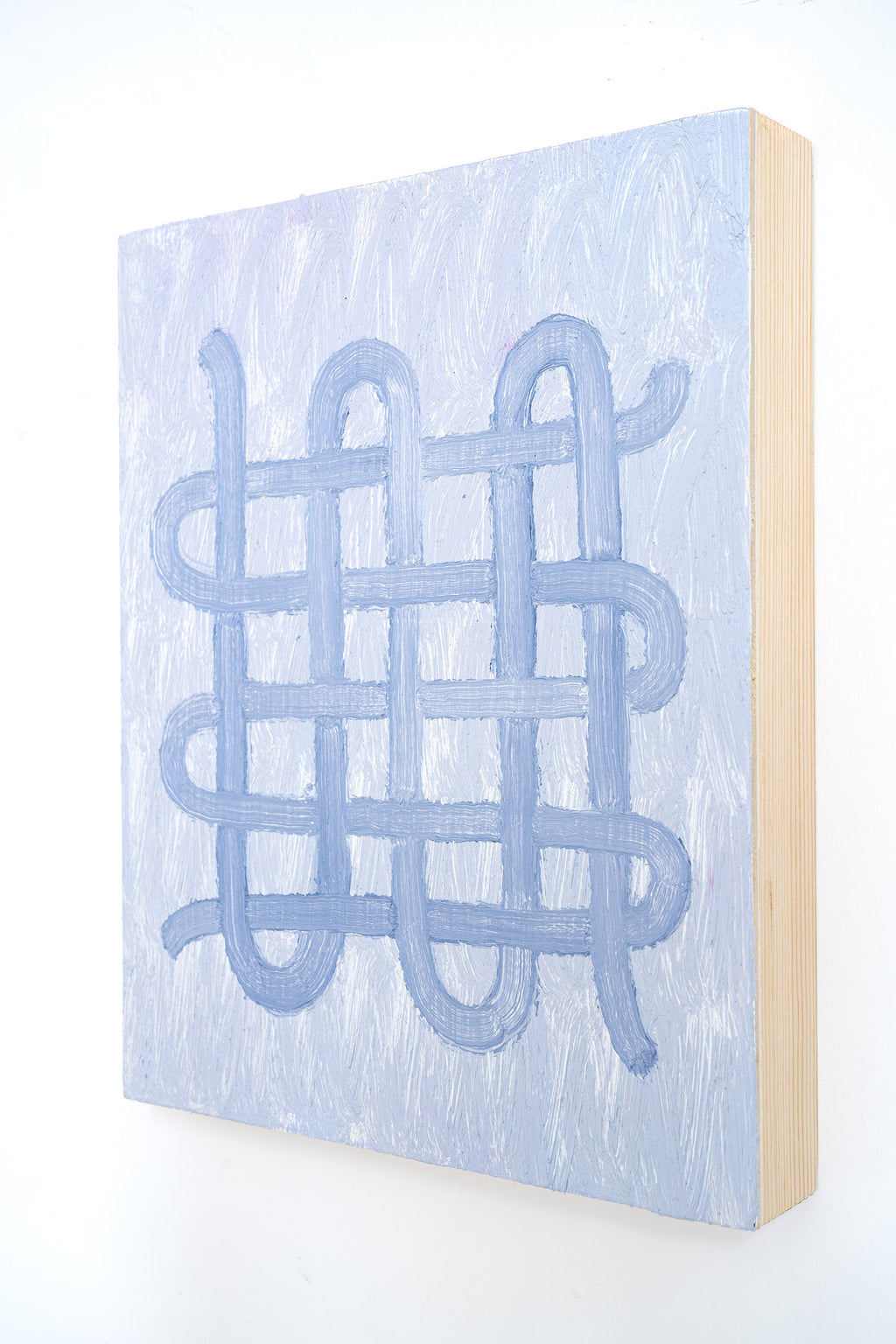 Painting by Aschely Vaughan Cone titled "Tabby Weave III, Blue on Blue" - 3.