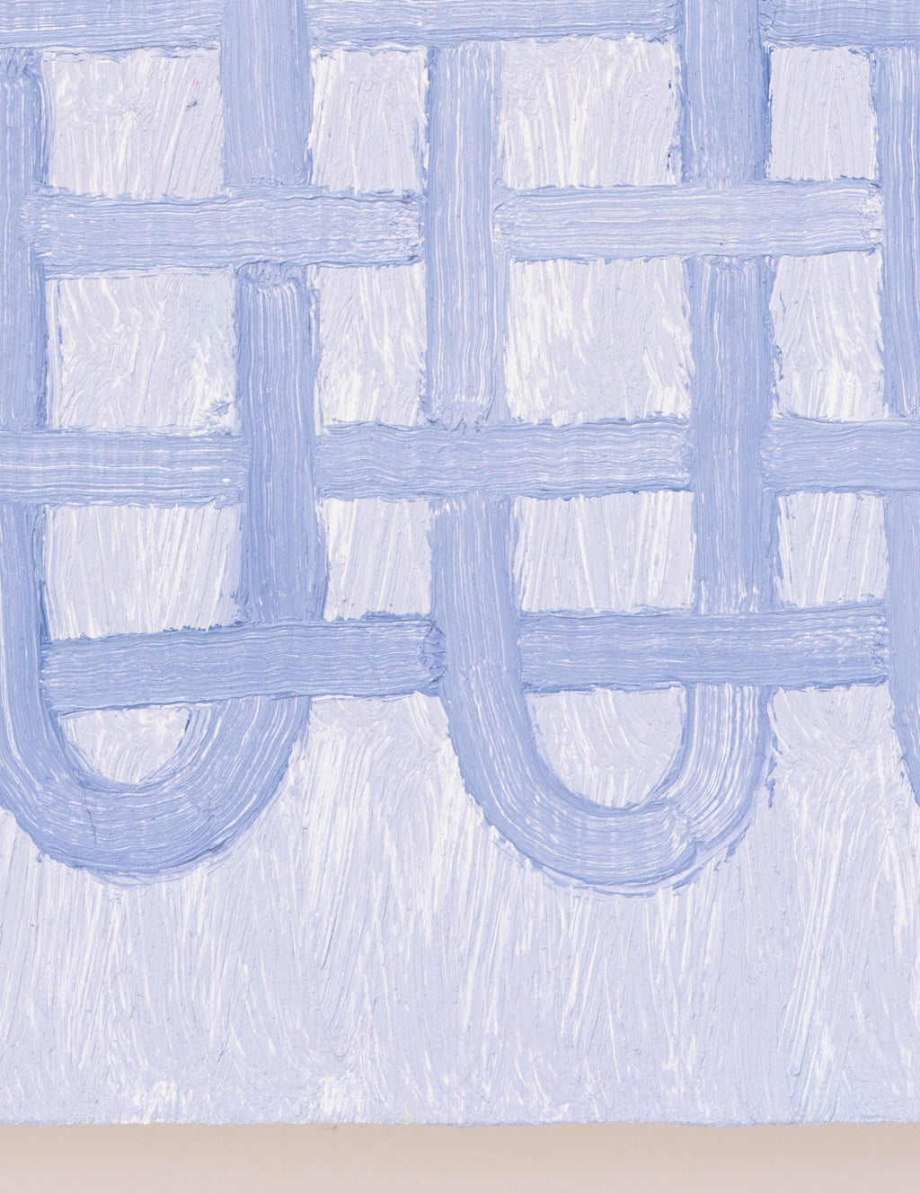 Painting by Aschely Vaughan Cone titled "Tabby Weave III, Blue on Blue" - 4.