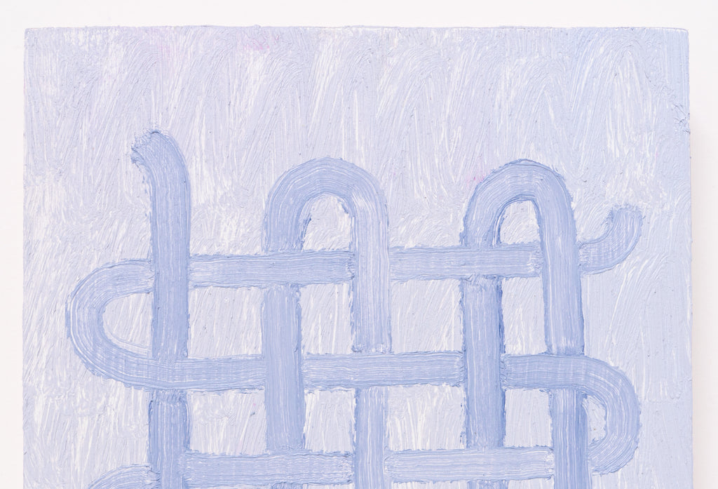 Painting by Aschely Vaughan Cone titled "Tabby Weave III, Blue on Blue" - 5.