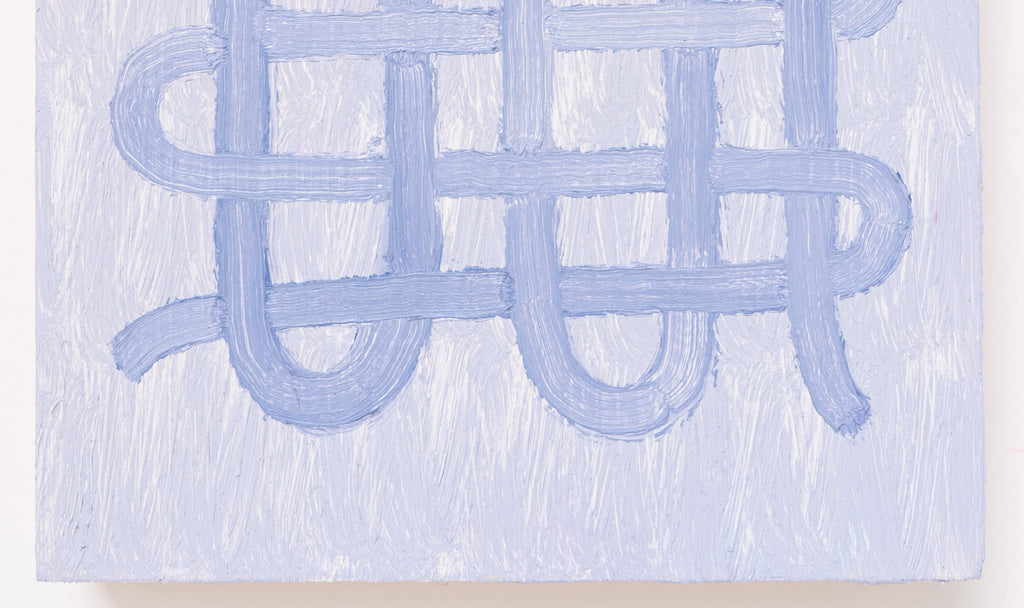 Painting by Aschely Vaughan Cone titled "Tabby Weave III, Blue on Blue" - 6.