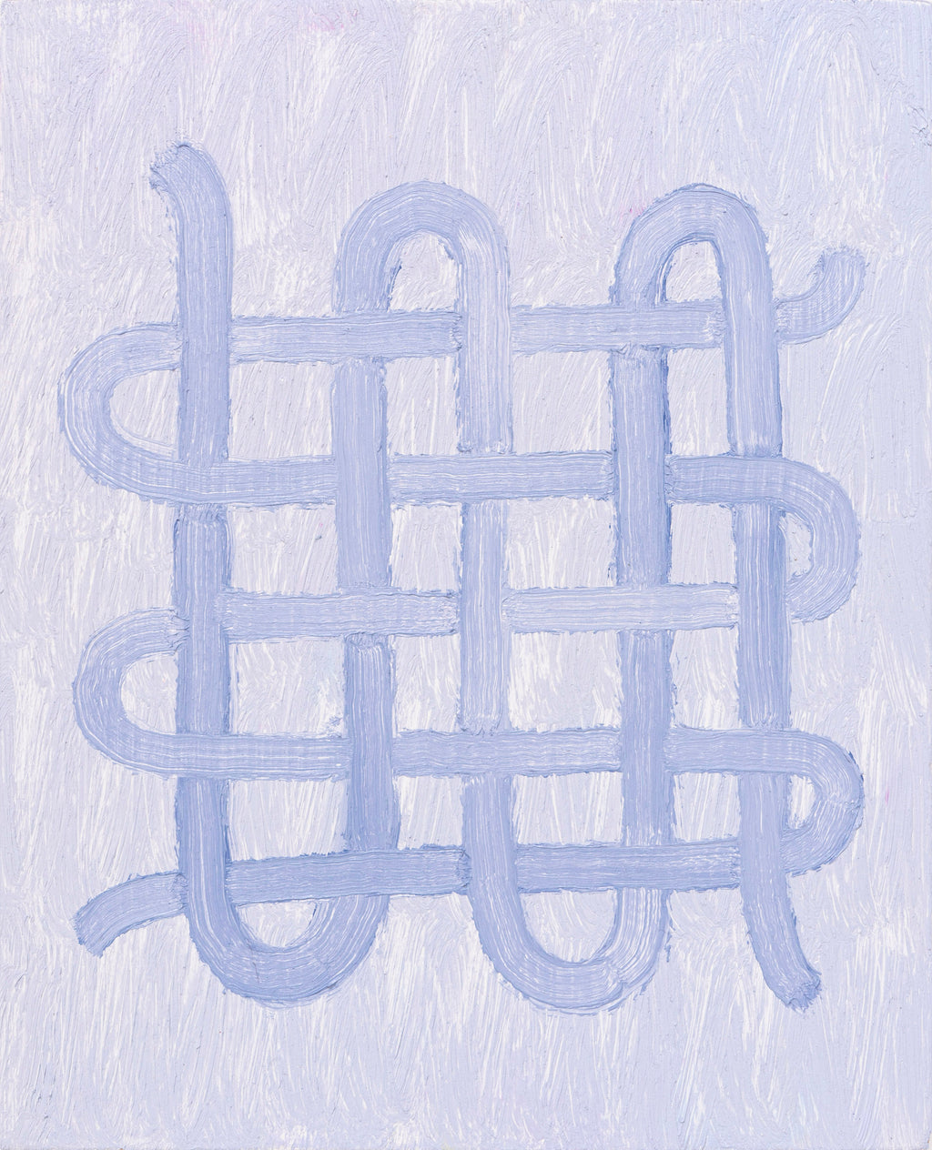 Painting by Aschely Vaughan Cone titled "Tabby Weave III, Blue on Blue" - 2.
