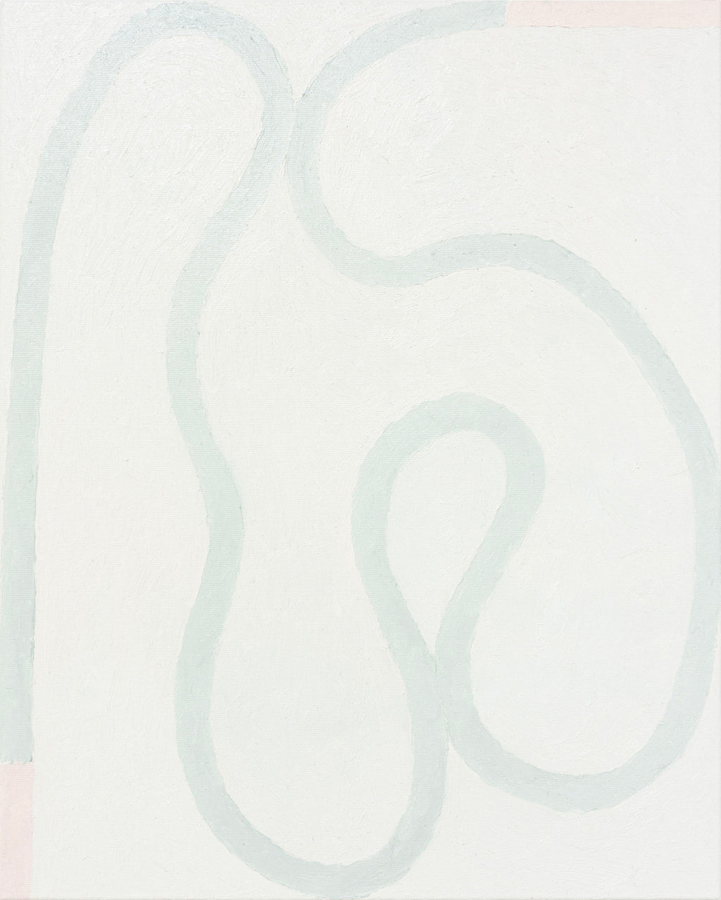 Painting by Aschely Vaughan Cone titled "Thread II, White, Green, Pink" - 2.