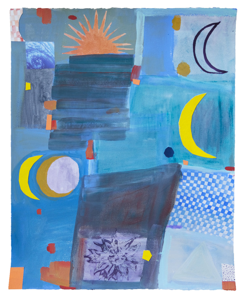Painting by Ashely Peifer titled "sun moon earth" - 2.