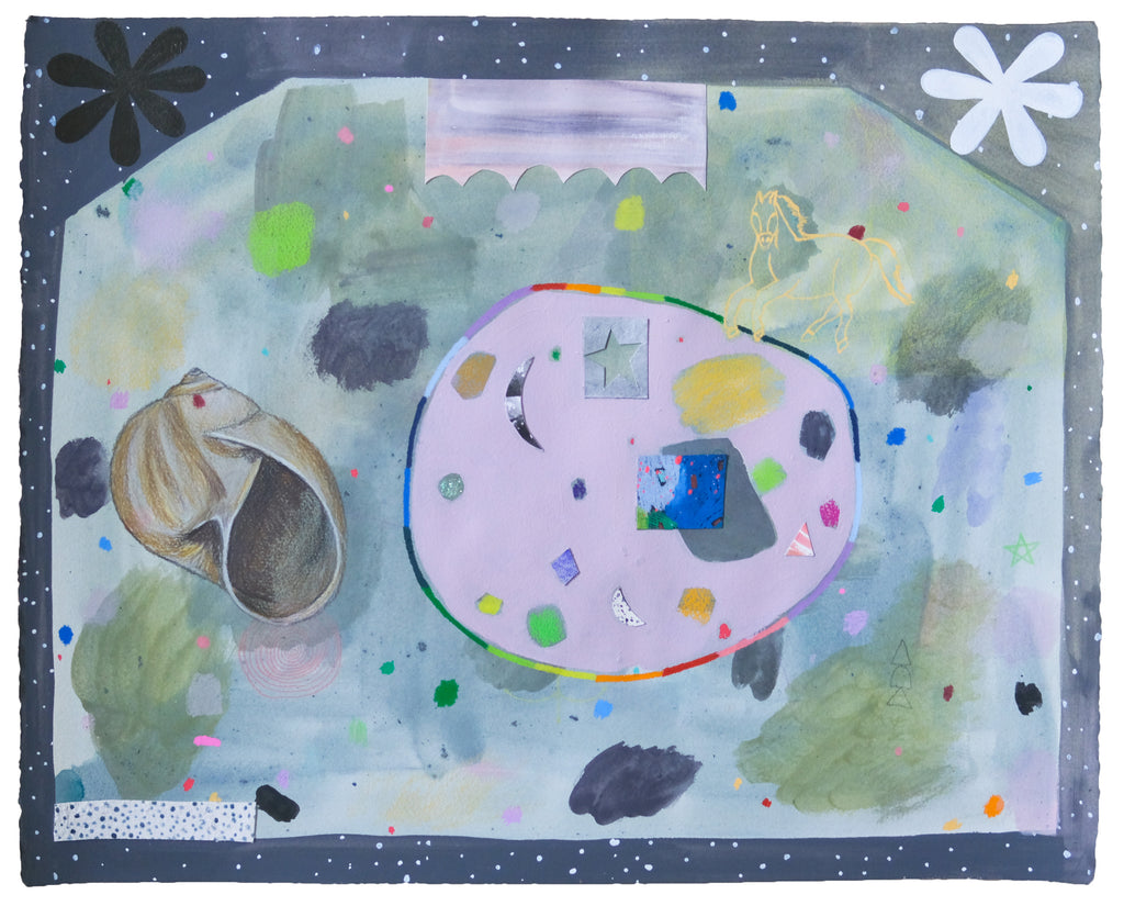 Painting by Ashely Peifer titled "the experiencer experiencing (moon snail)" - 2.
