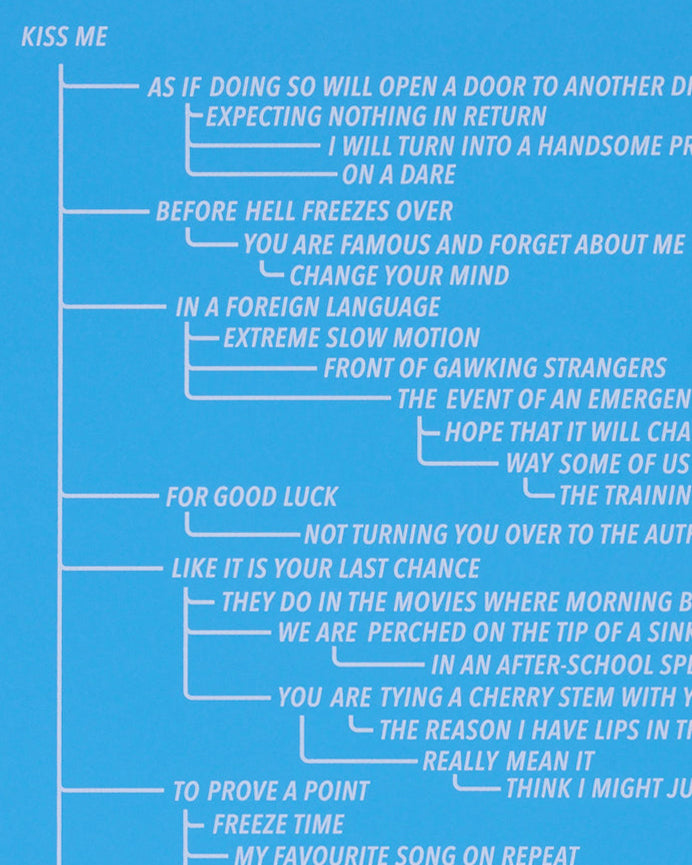 Print by Ben Skinner titled "Blue 2. From the Kiss Me Flow Chart (Blue Series)" - 2.
