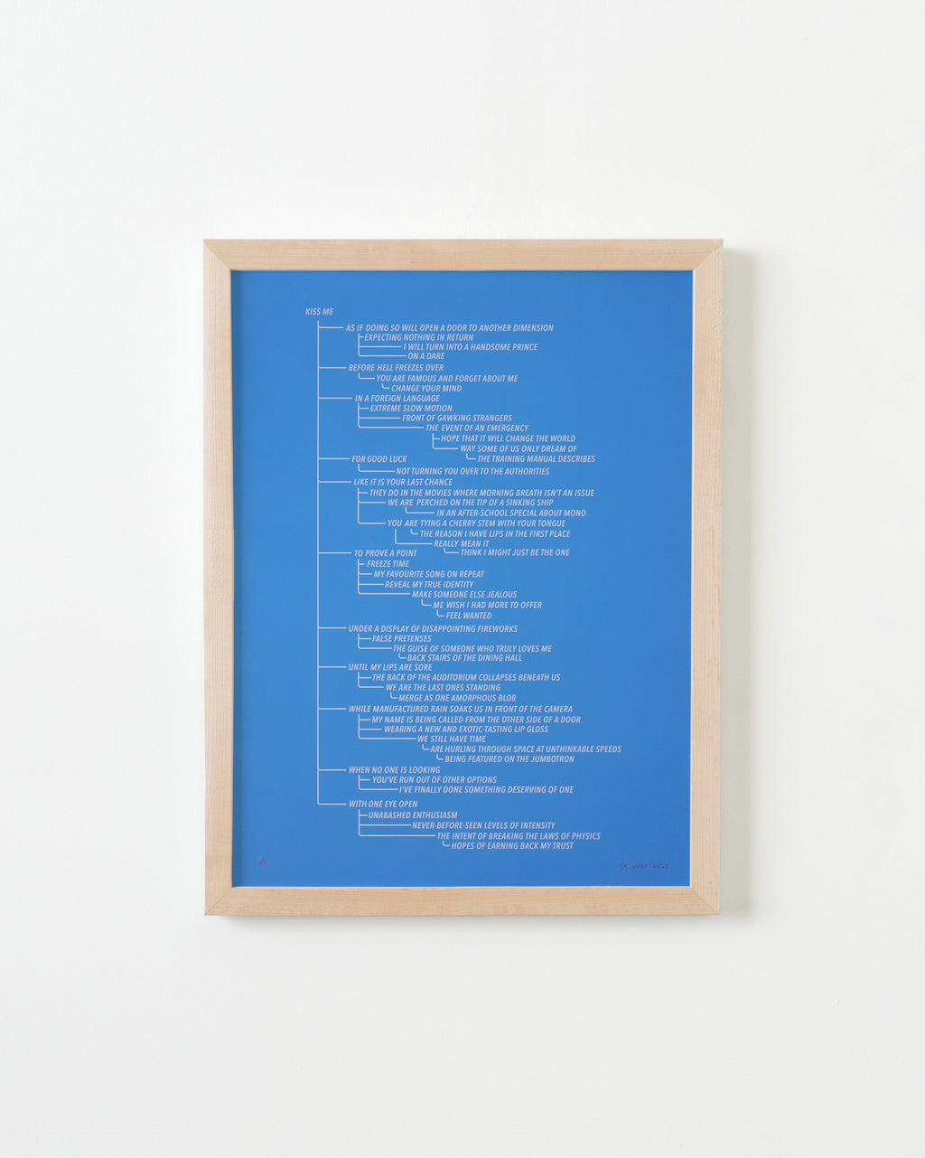 Print by Ben Skinner titled "Blue 3. From the Kiss Me Flow Chart (Blue Series)" - 4.