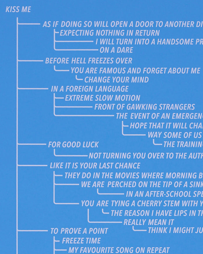 Print by Ben Skinner titled "Blue 3. From the Kiss Me Flow Chart (Blue Series)" - 2.