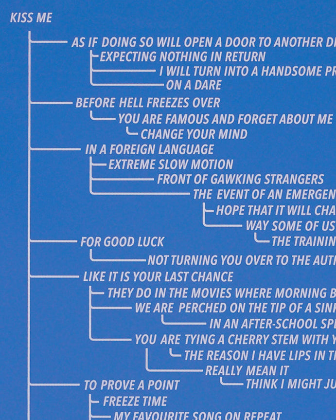 Print by Ben Skinner titled "Blue 4. From the Kiss Me Flow Chart (Blue Series)" - 2.