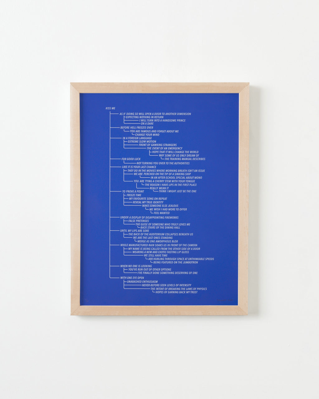 Print by Ben Skinner titled "Blue 5. From the Kiss Me Flow Chart (Blue Series)" - 4.