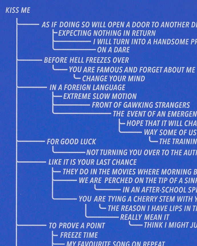 Print by Ben Skinner titled "Blue 5. From the Kiss Me Flow Chart (Blue Series)" - 2.