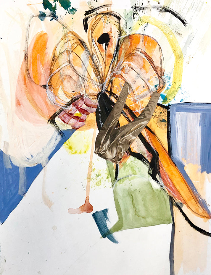 Painting by Diana Delgado titled "Bow Study with Pants" - 2.