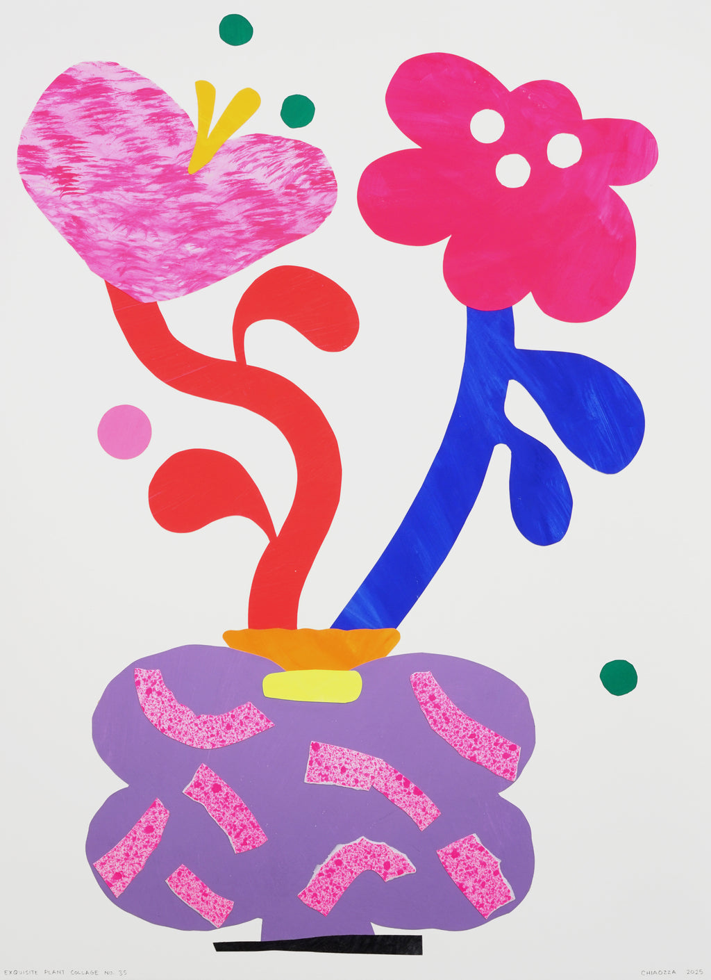 Mixed Media by Adam Frezza & Terri Chiao (CHIAOZZA) titled "Exquisite Plant Collage No. 35" - 2.