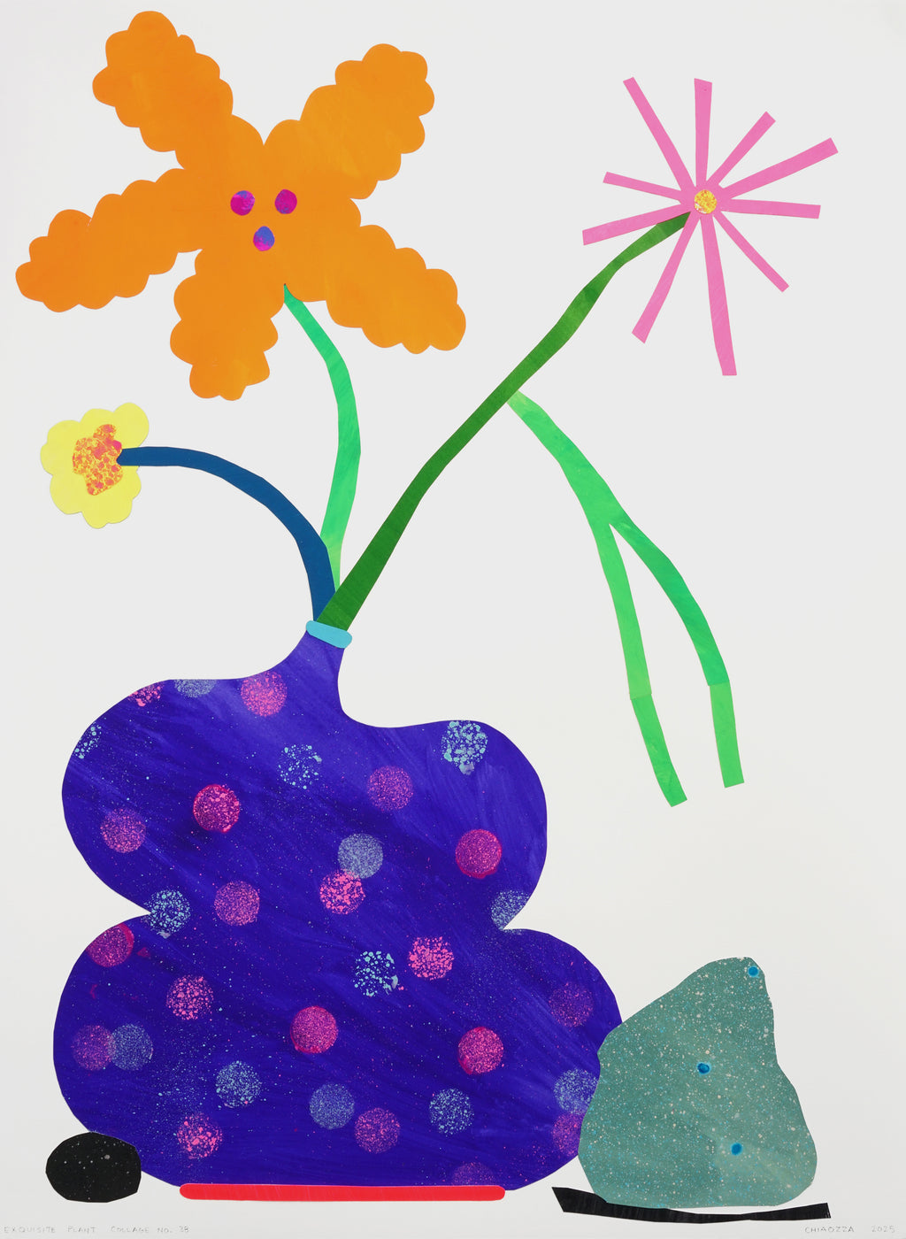 Mixed Media by Adam Frezza & Terri Chiao (CHIAOZZA) titled "Exquisite Plant Collage No. 38" - 2.