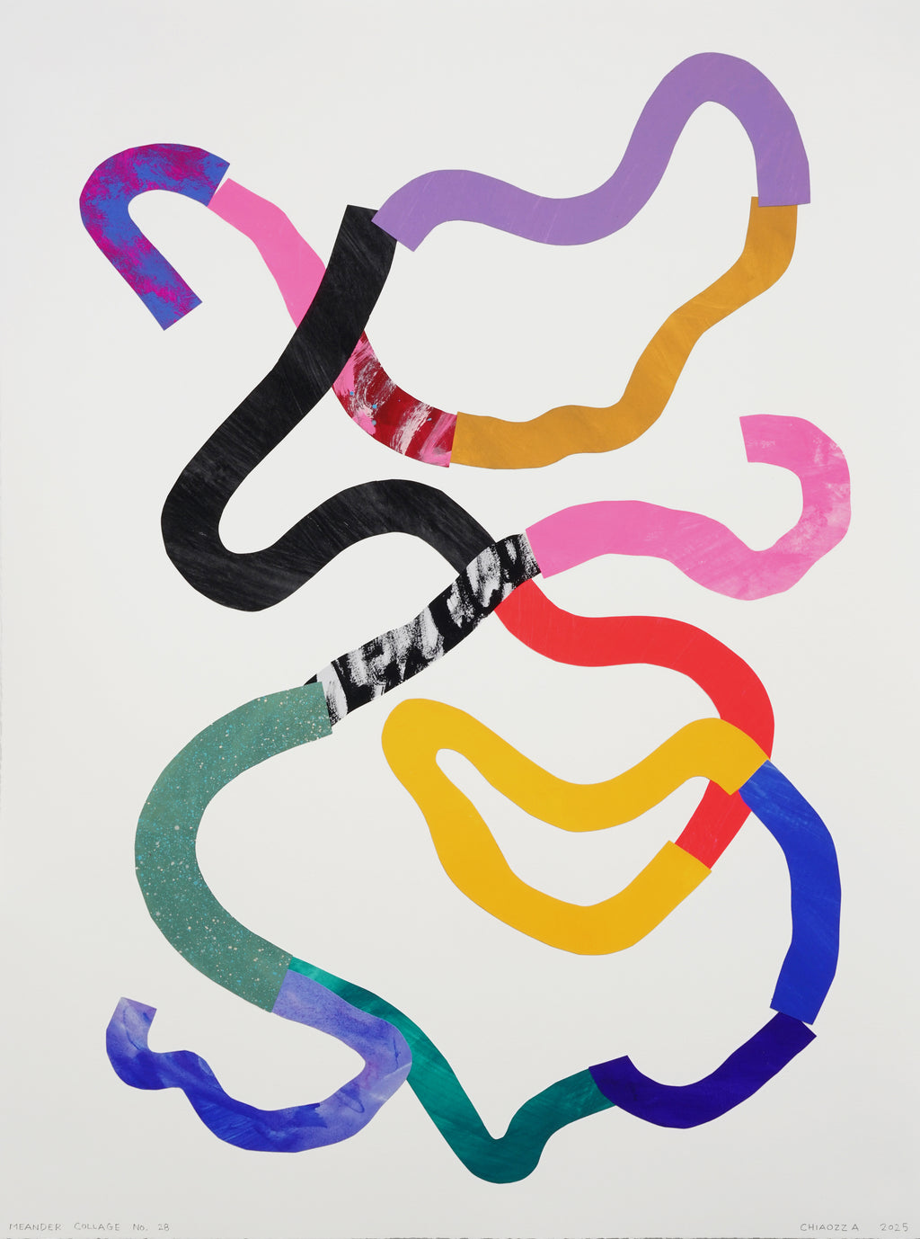 Mixed Media by Adam Frezza & Terri Chiao (CHIAOZZA) titled "Meander Collage No. 28" - 2.