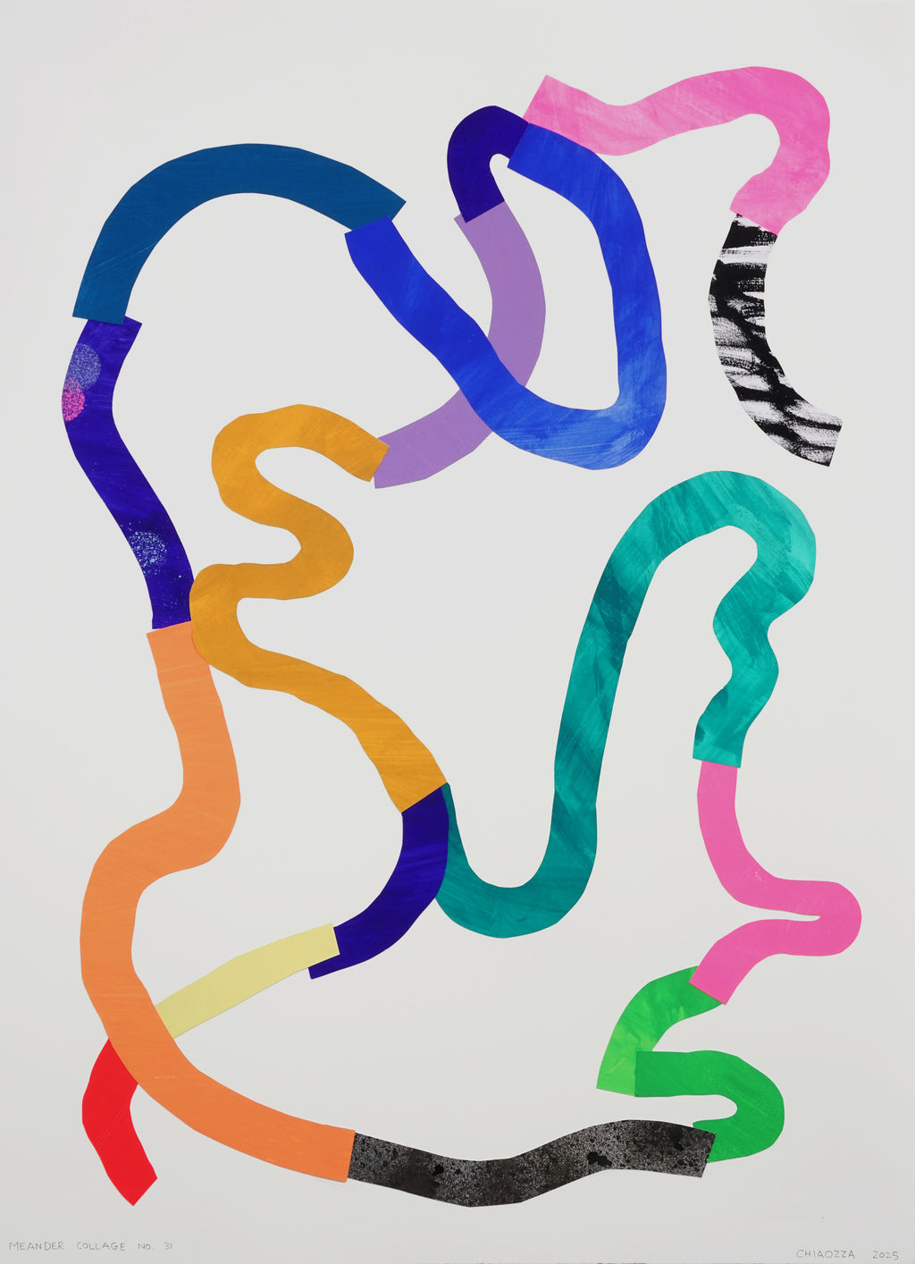 Mixed Media by Adam Frezza & Terri Chiao (CHIAOZZA) titled "Meander Collage No. 31" - 2.