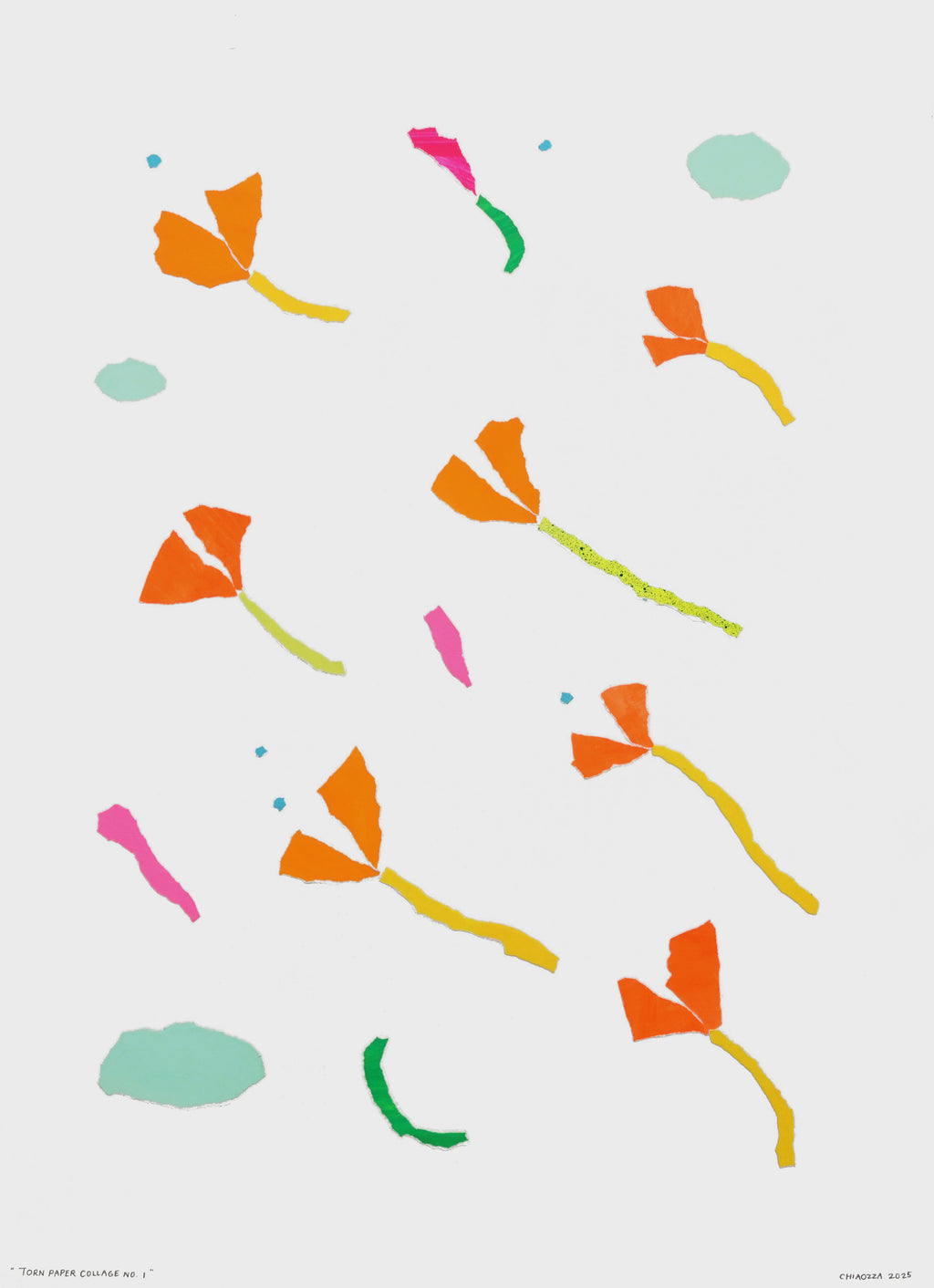 Mixed Media by Adam Frezza & Terri Chiao (CHIAOZZA) titled "Torn Paper Collage No. 1" - 2.