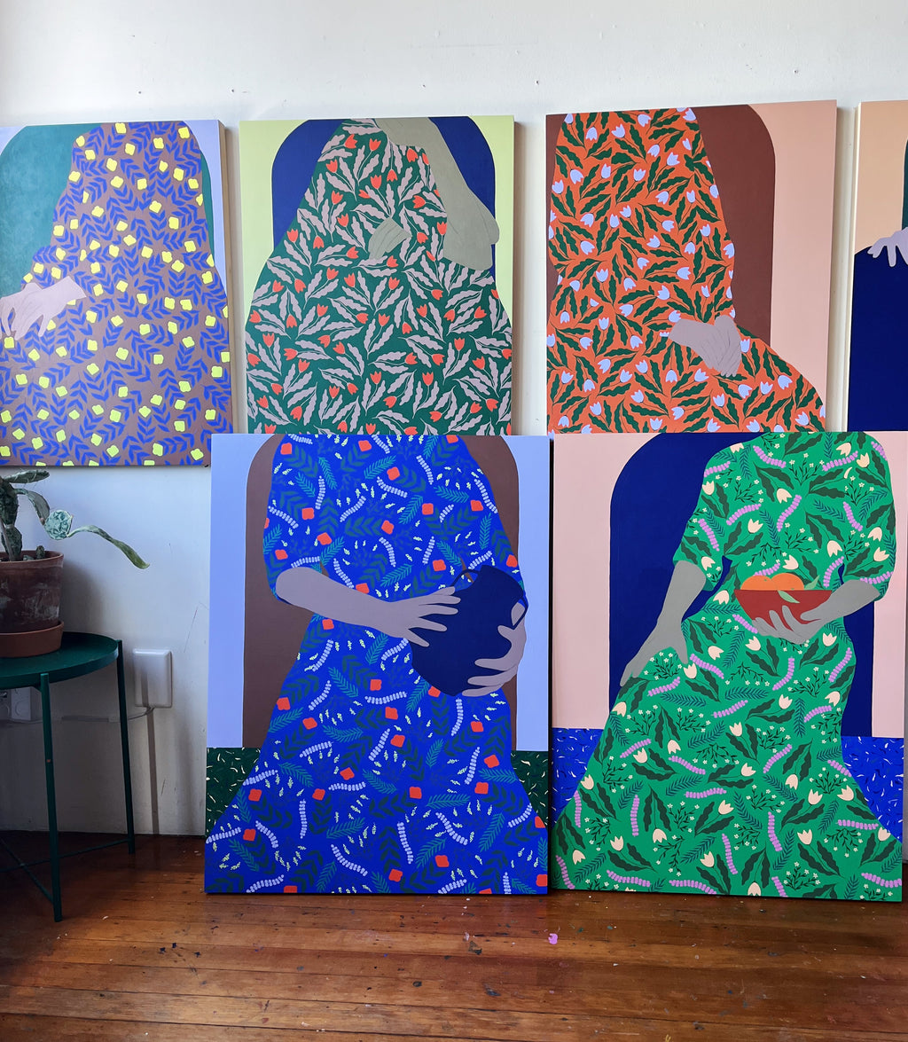 Painting by Carmen McNall titled "Offering #4" - 7.