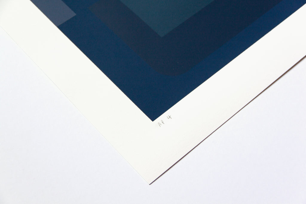 Print by Carla Weeks titled "Vocab Color Study in Blue" - 3.