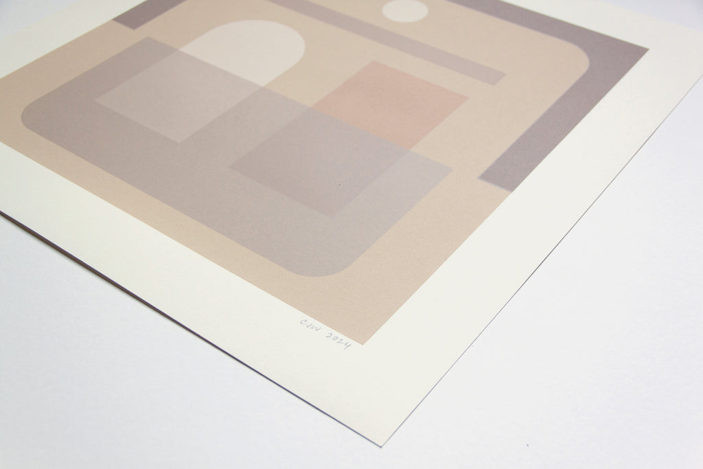 Print by Carla Weeks titled "Vocab Color Study in Neutral" - 3.