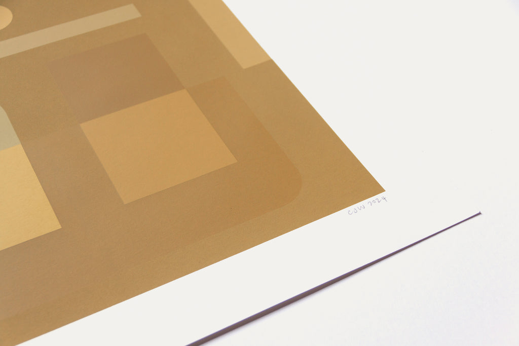 Print by Carla Weeks titled "Vocab Color Study in Yellow" - 3.