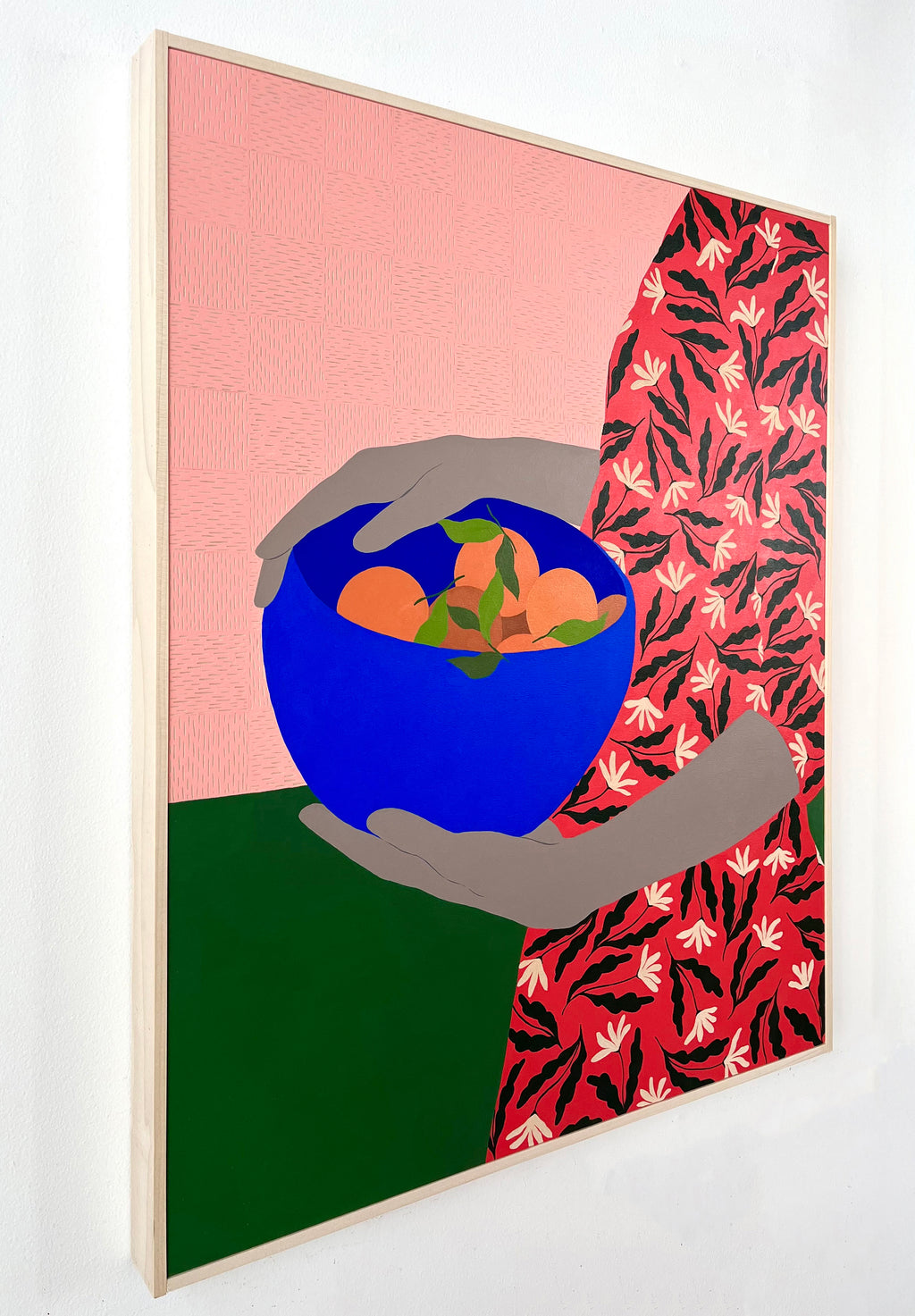 Painting by Carmen McNall titled "Blue Bowl with Oranges" - 3.