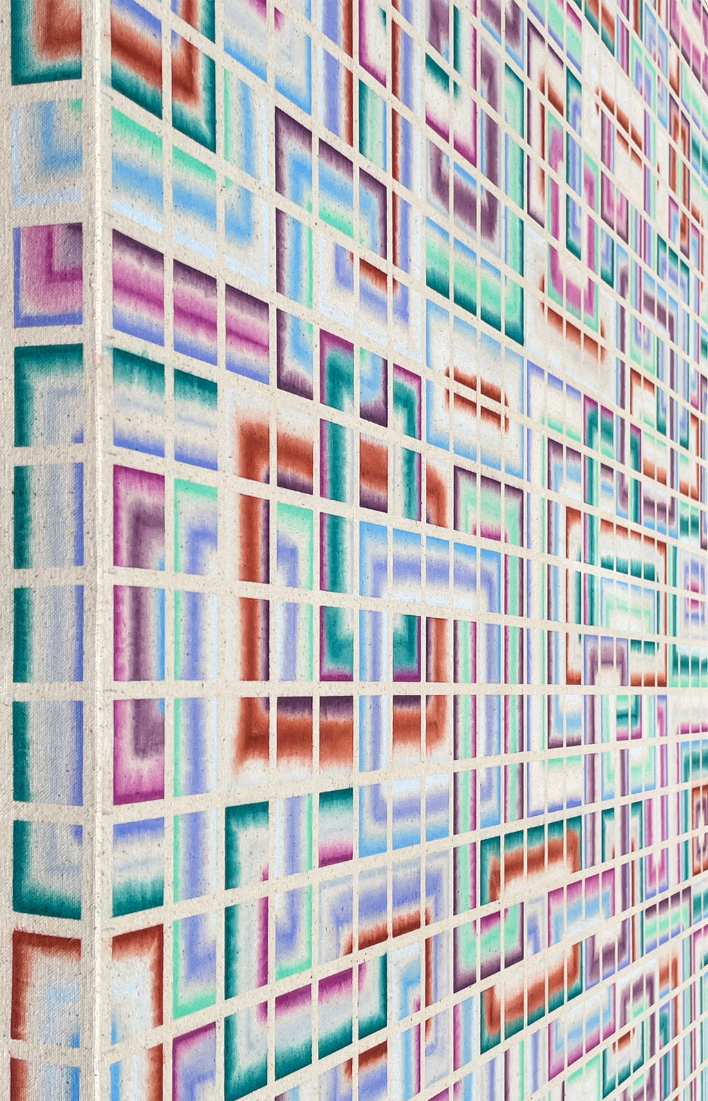 Painting by Devon Reina titled "Funhouse Missile" - 4.