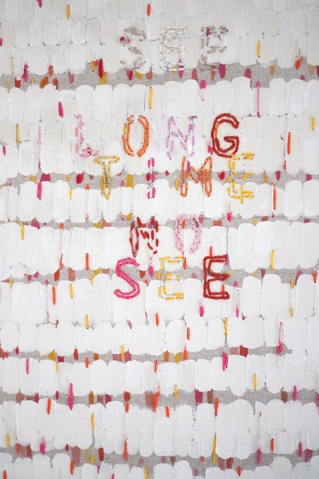 Painting by Gail Tarantino titled "Long Time No See" - 2.