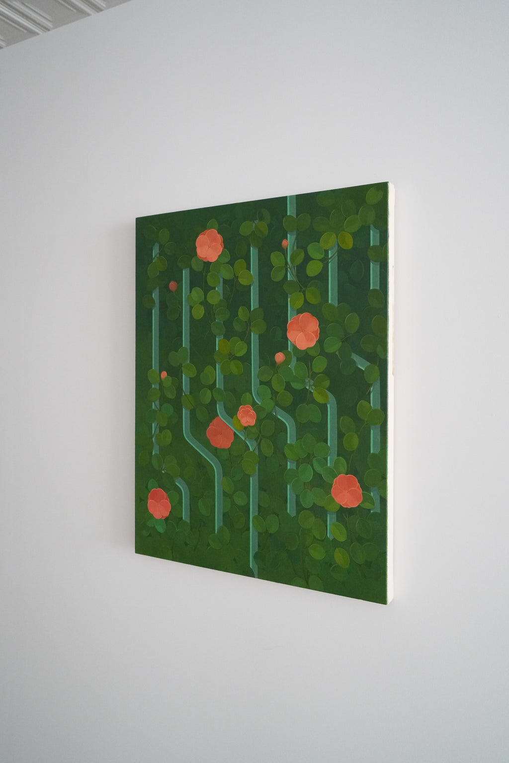 Painting by Lucía Rodríguez Pérez titled "Untitled (green veil)" - 9.