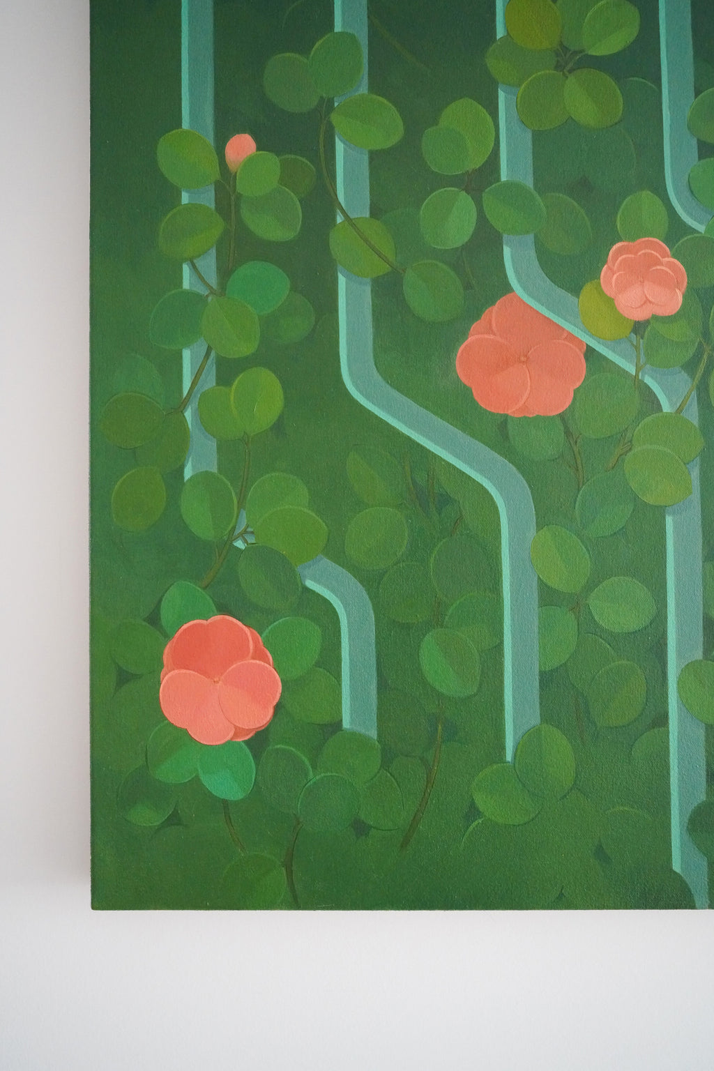 Painting by Lucía Rodríguez Pérez titled "Untitled (green veil)" - 10.