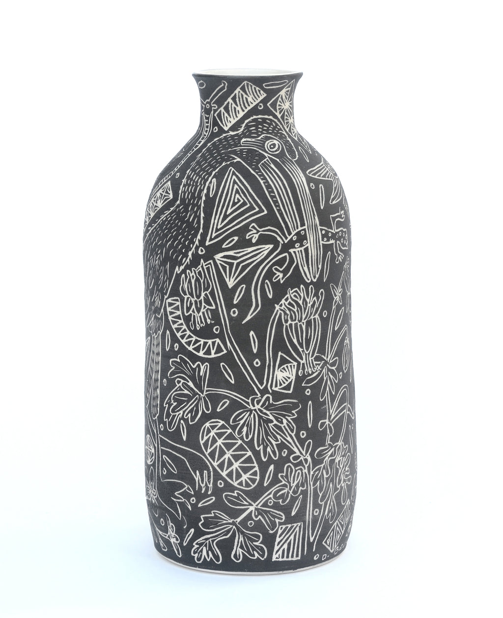 Sculpture by Dana Bechert titled "Crane with Lizard Vase" - 2.