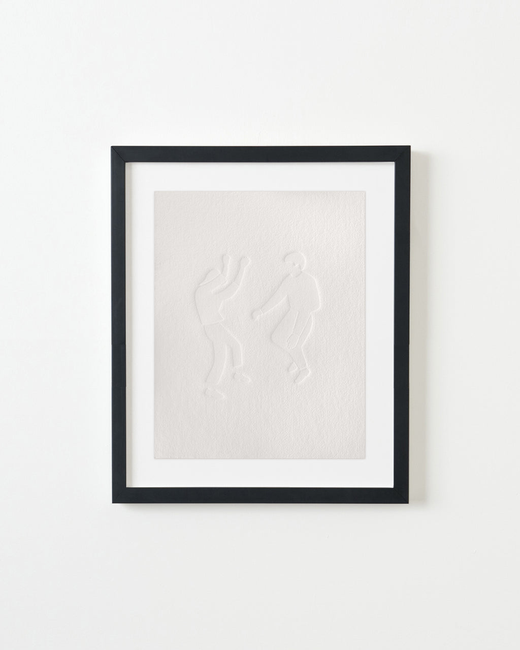 Print by Dana Bell titled "Two Walking Away (White Copperplate)" - 3.