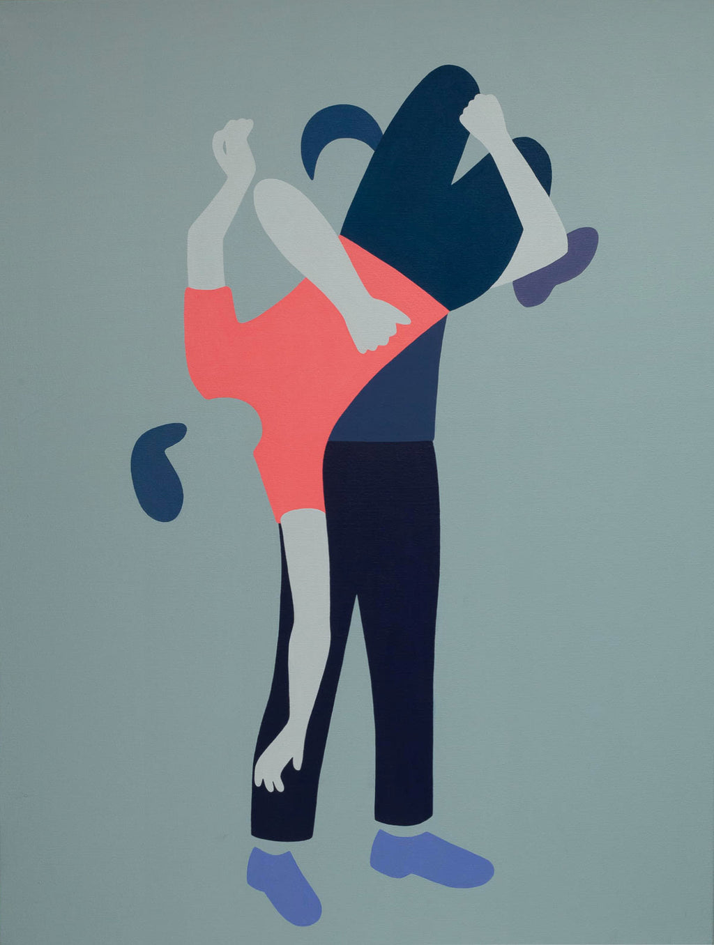 Painting by Dana Bell titled "Holding One Upside Down" - 2.