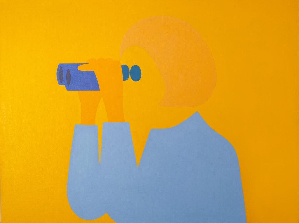 Painting by Dana Bell titled "Looking Through Binoculars to the Left" - 2.