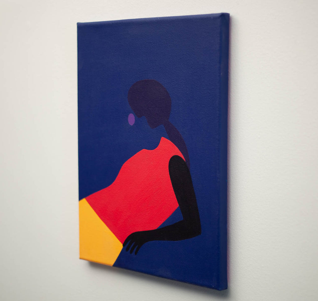 Painting by Dana Bell titled "Sitting to the Right" - 3.