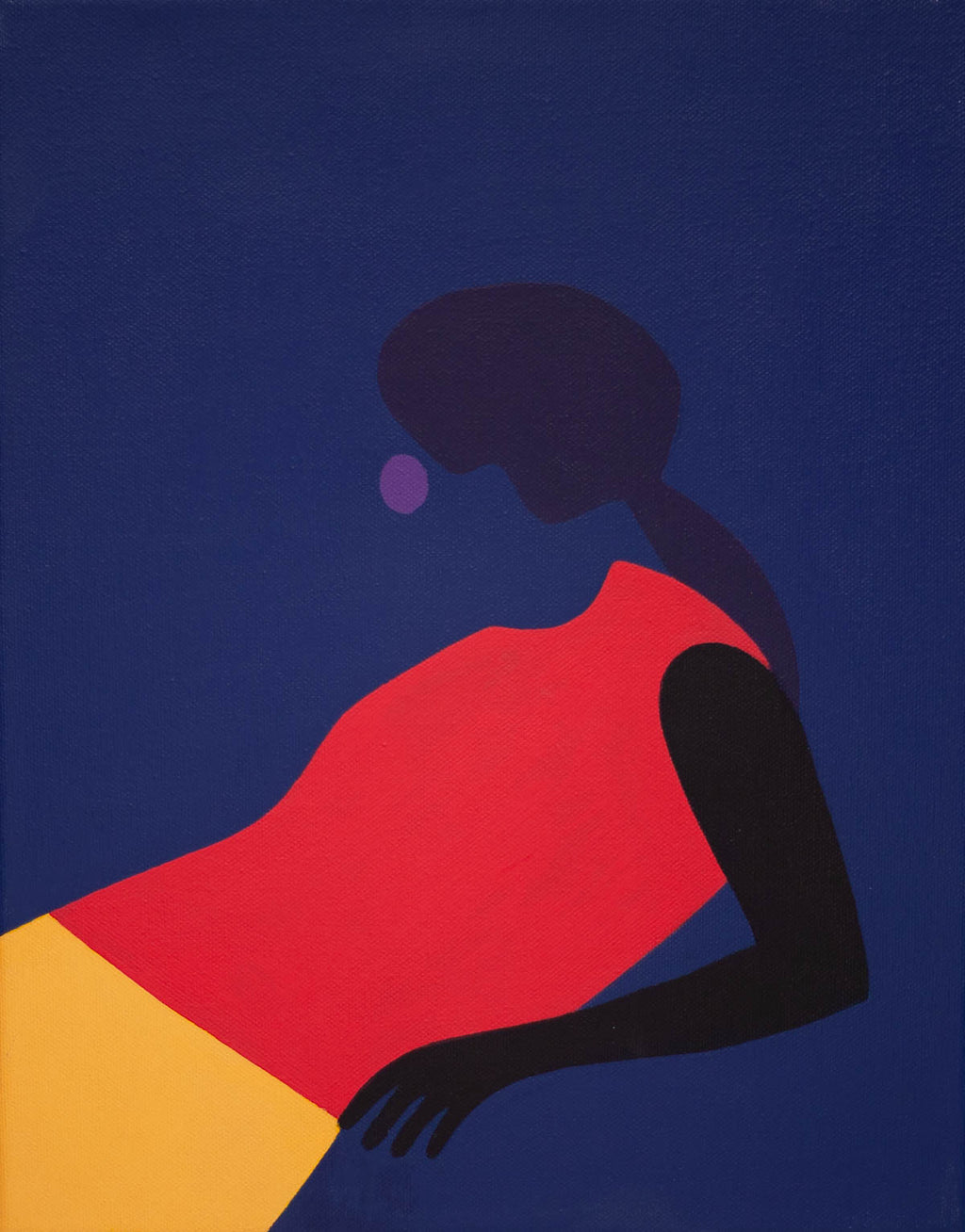 Painting by Dana Bell titled "Sitting to the Right" - 2.