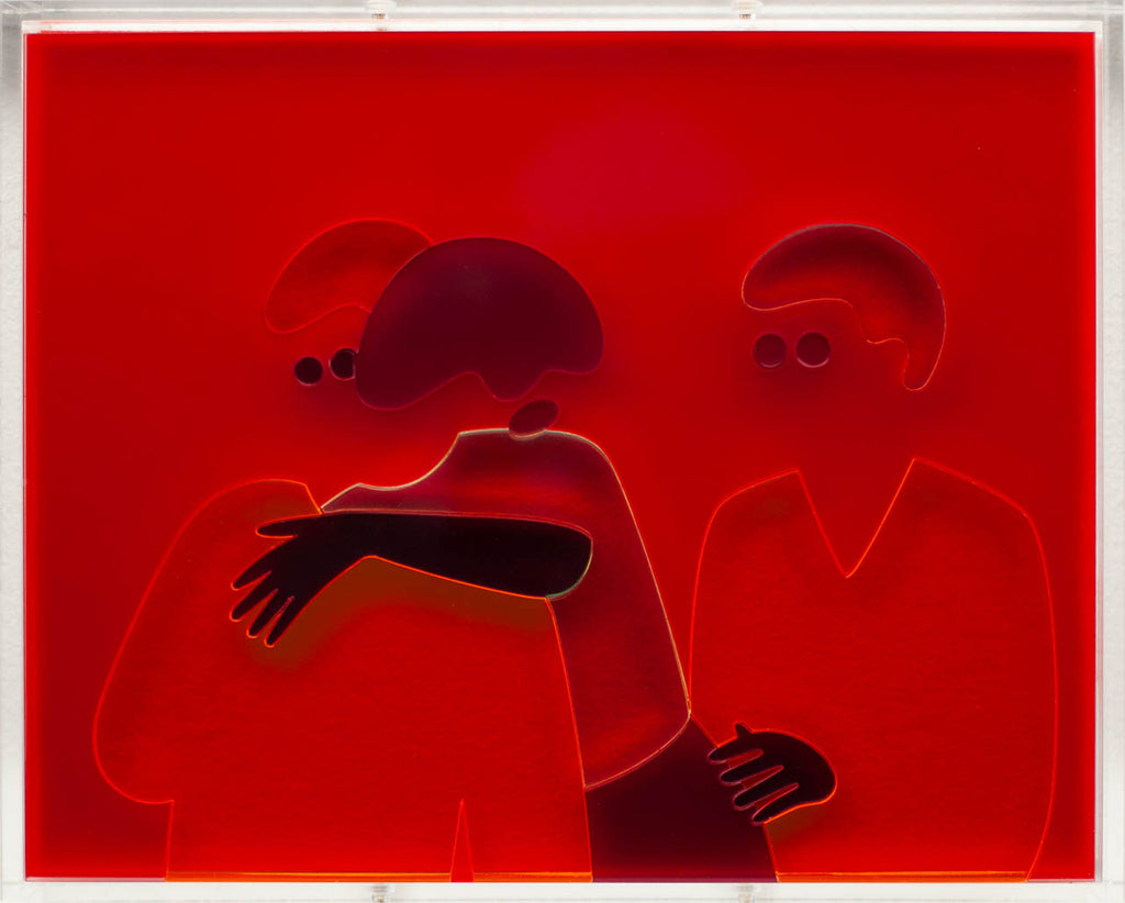 Mixed Media by Dana Bell titled "Three Hug" - 2.