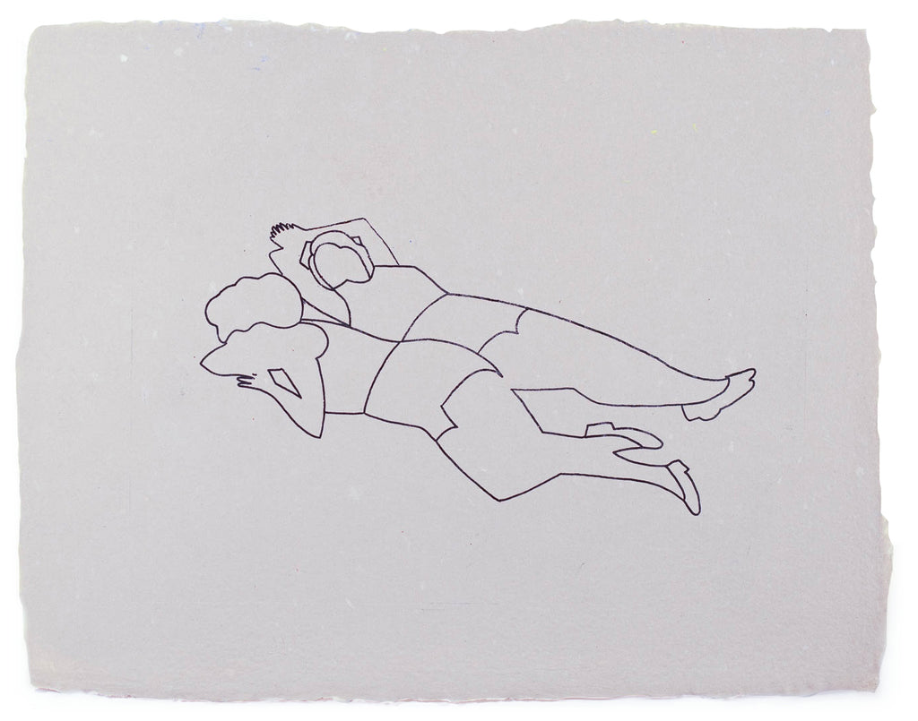 Print by Dana Bell titled "Two Lie Down to Left" - 2.