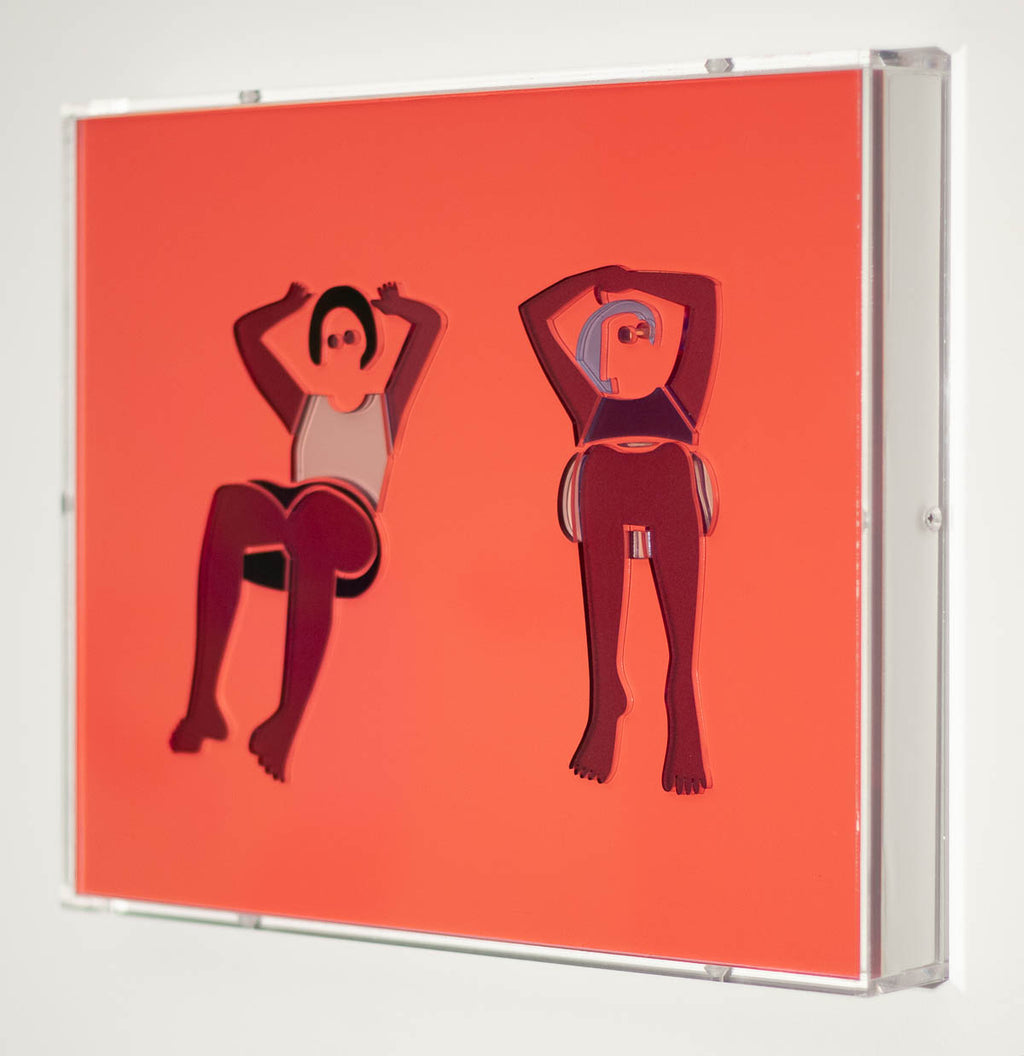 Mixed Media by Dana Bell titled "Two Recline on Beach" - 3.