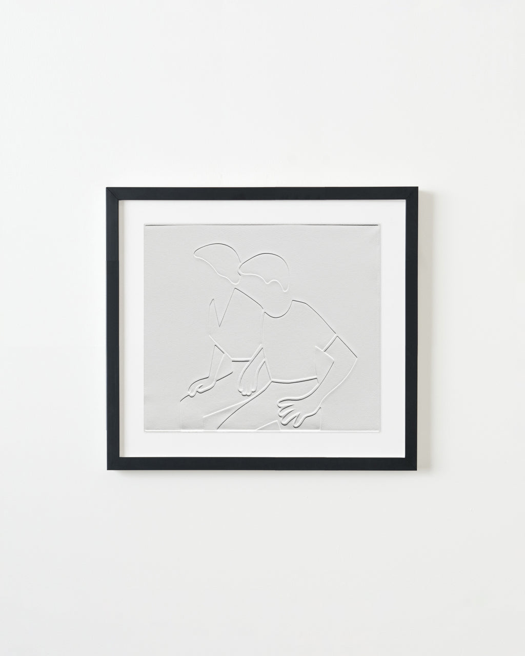 Print by Dana Bell titled "Two Stand, Bent Knees, Look Left" - 3.