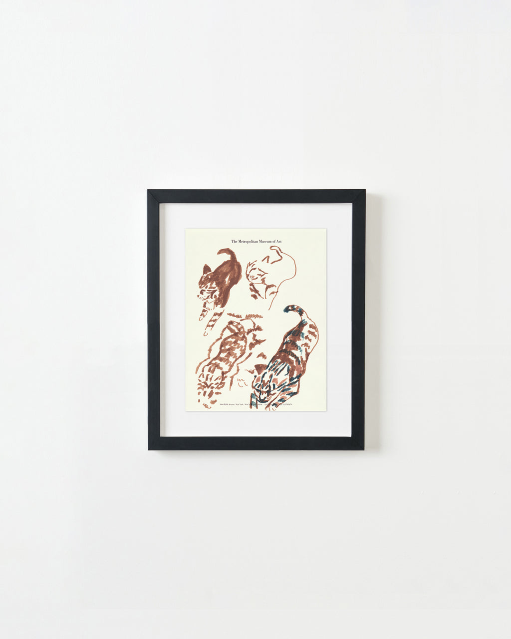 Drawing by David Rhoads titled "Cat Stretching" - 4.