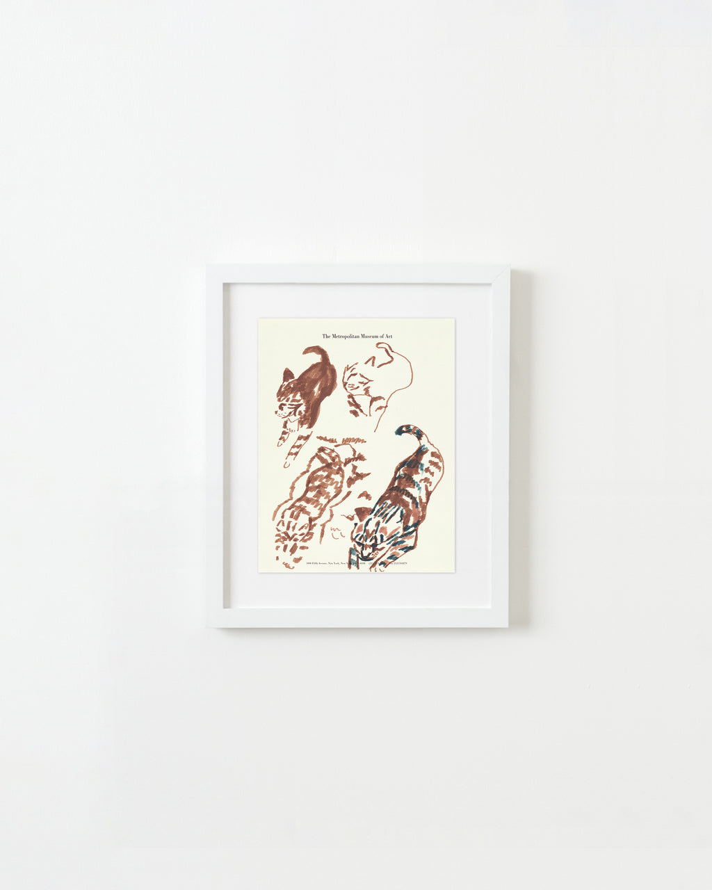Drawing by David Rhoads titled "Cat Stretching" - 3.