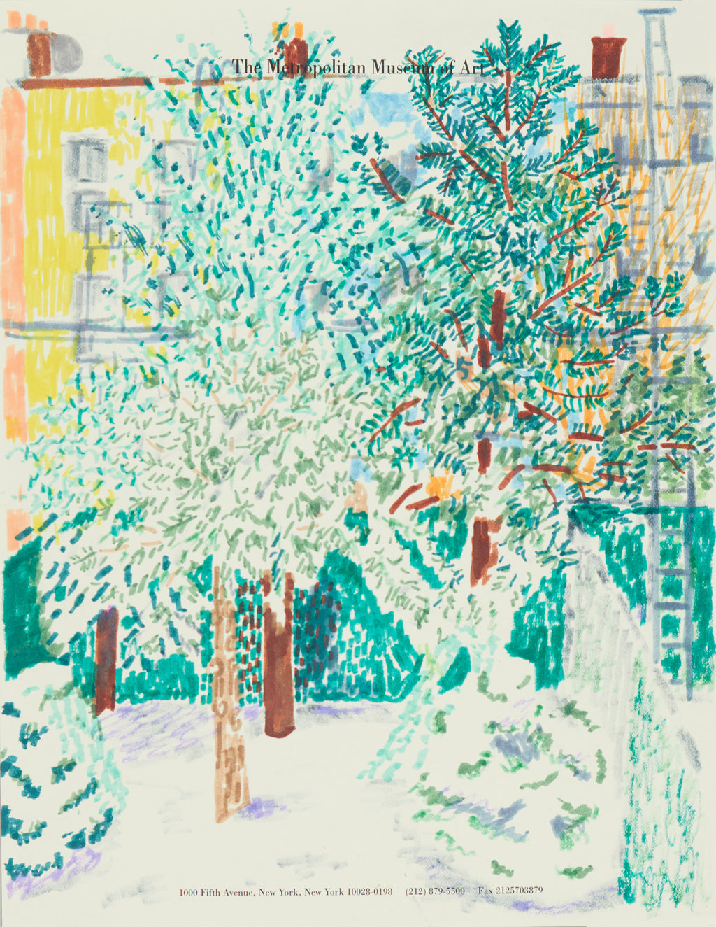 Drawing by David Rhoads titled "Greenpoint Backyard" - 2.