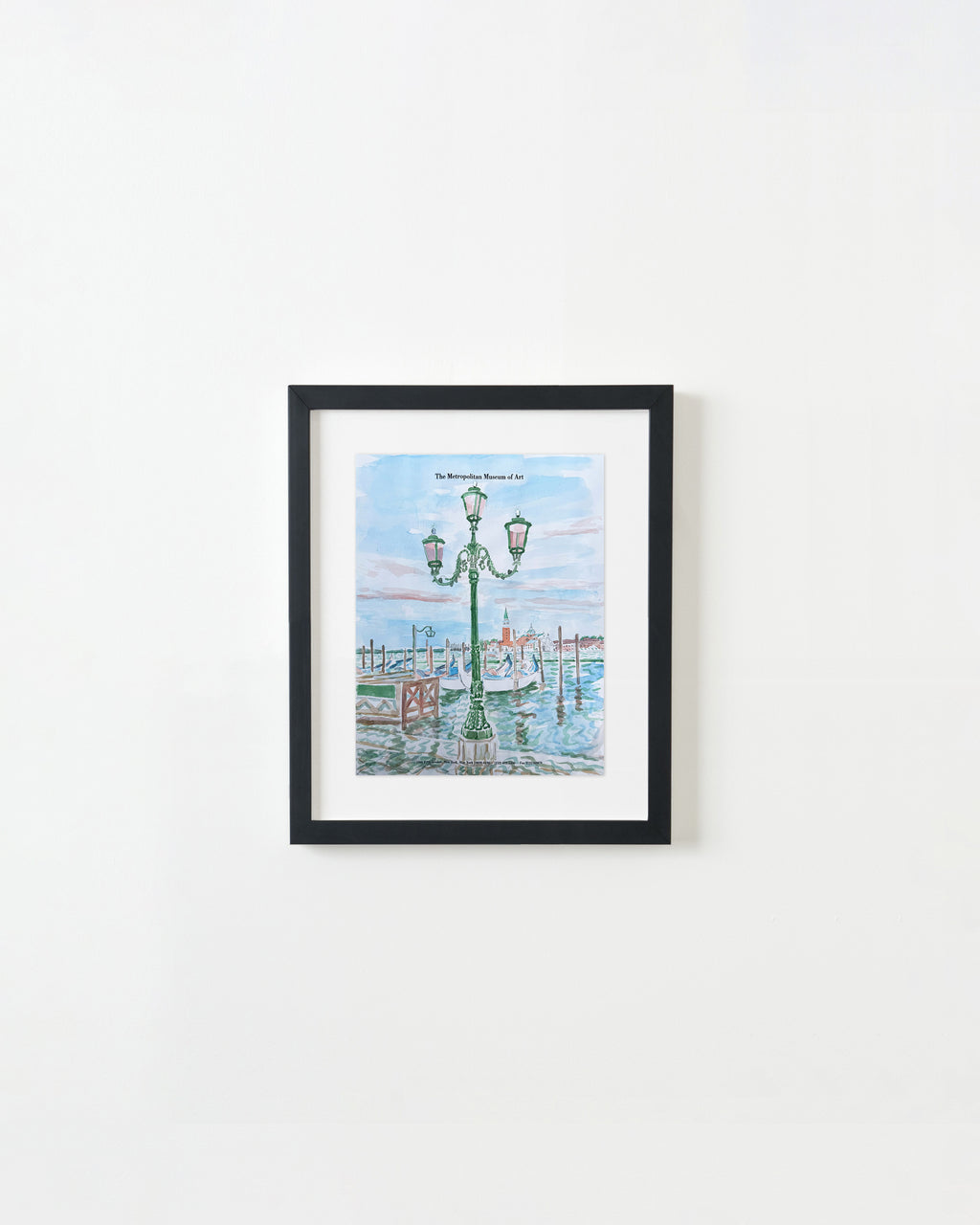 Painting by David Rhoads titled "Venice Lamppost with View of the Lagoon" - 3.