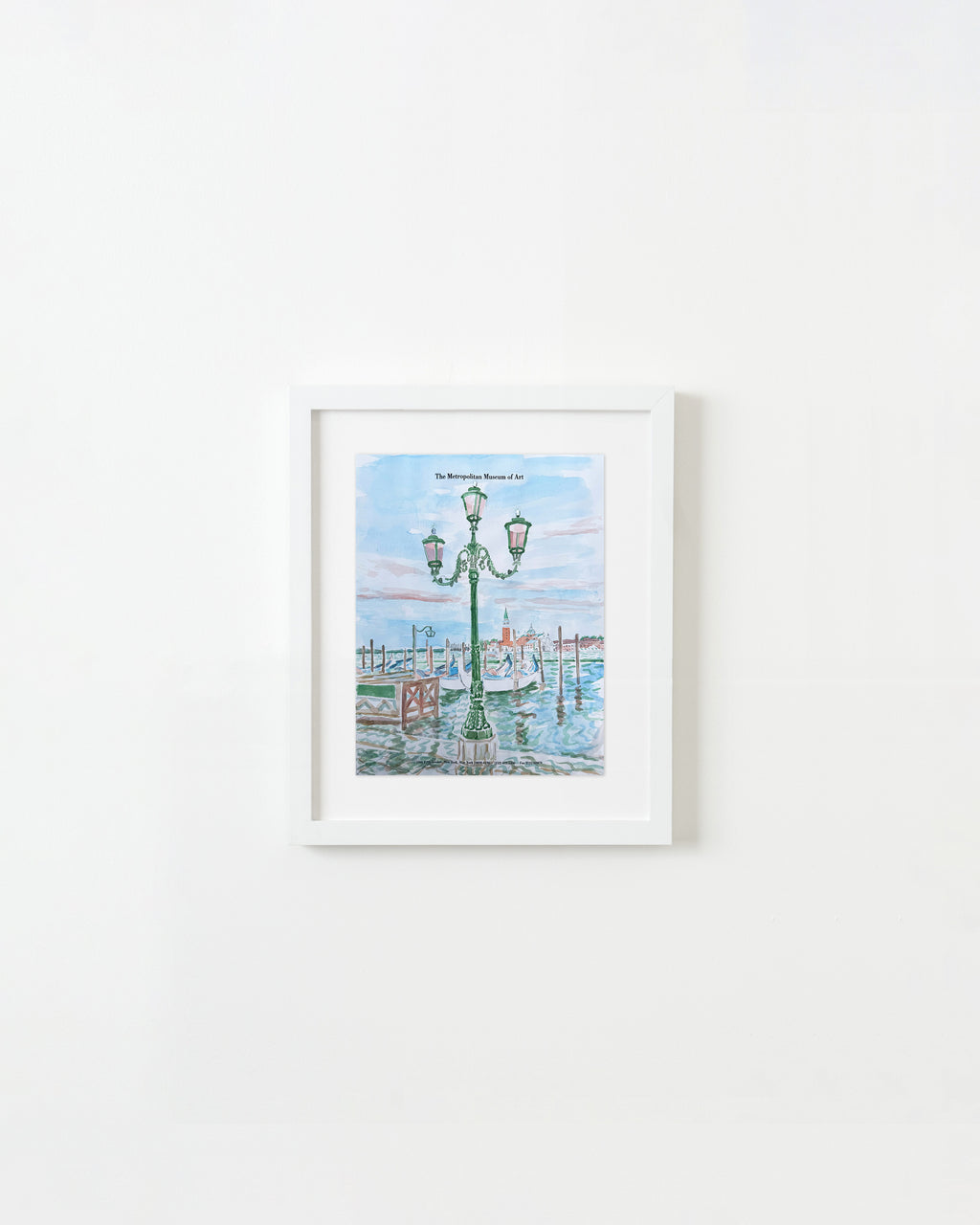 Painting by David Rhoads titled "Venice Lamppost with View of the Lagoon" - 4.