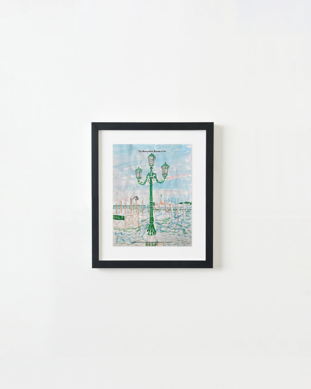 Painting by David Rhoads titled "Lamppost with view of Giudecca, Venice" - 4.