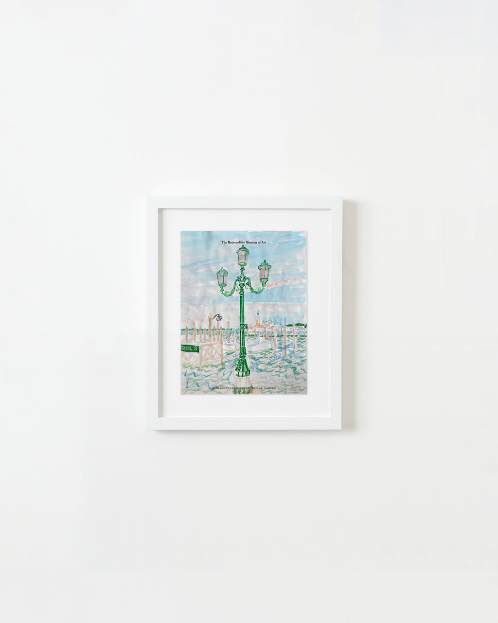 Painting by David Rhoads titled "Lamppost with view of Giudecca, Venice" - 3.