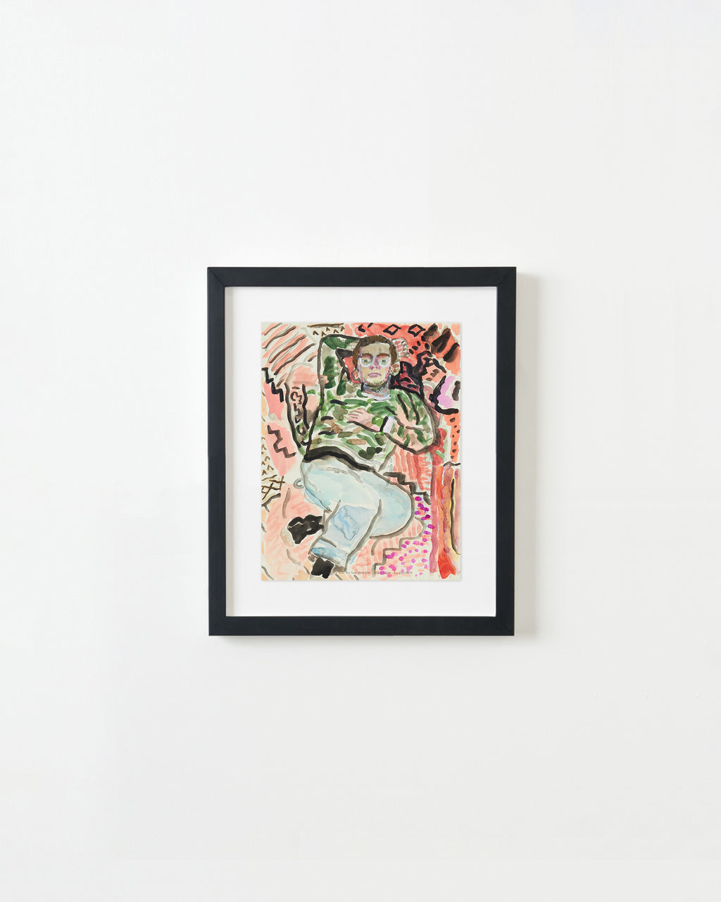 Drawing by David Rhoads titled "Lounging" - 4.