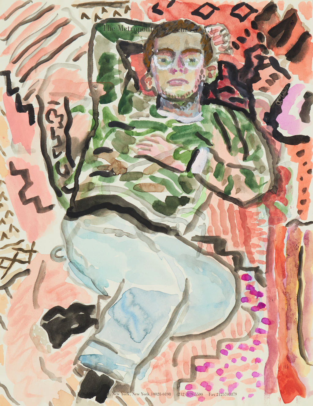 Drawing by David Rhoads titled "Lounging" - 2.