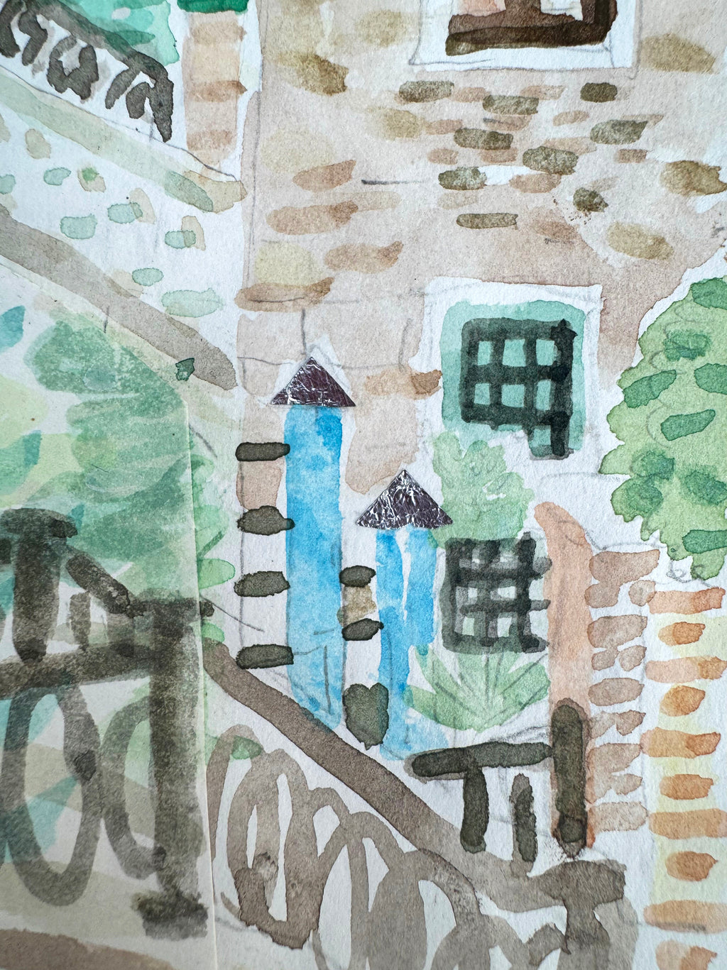 Painting by David Rhoads titled "Venice, View from Palazzo" - 6.