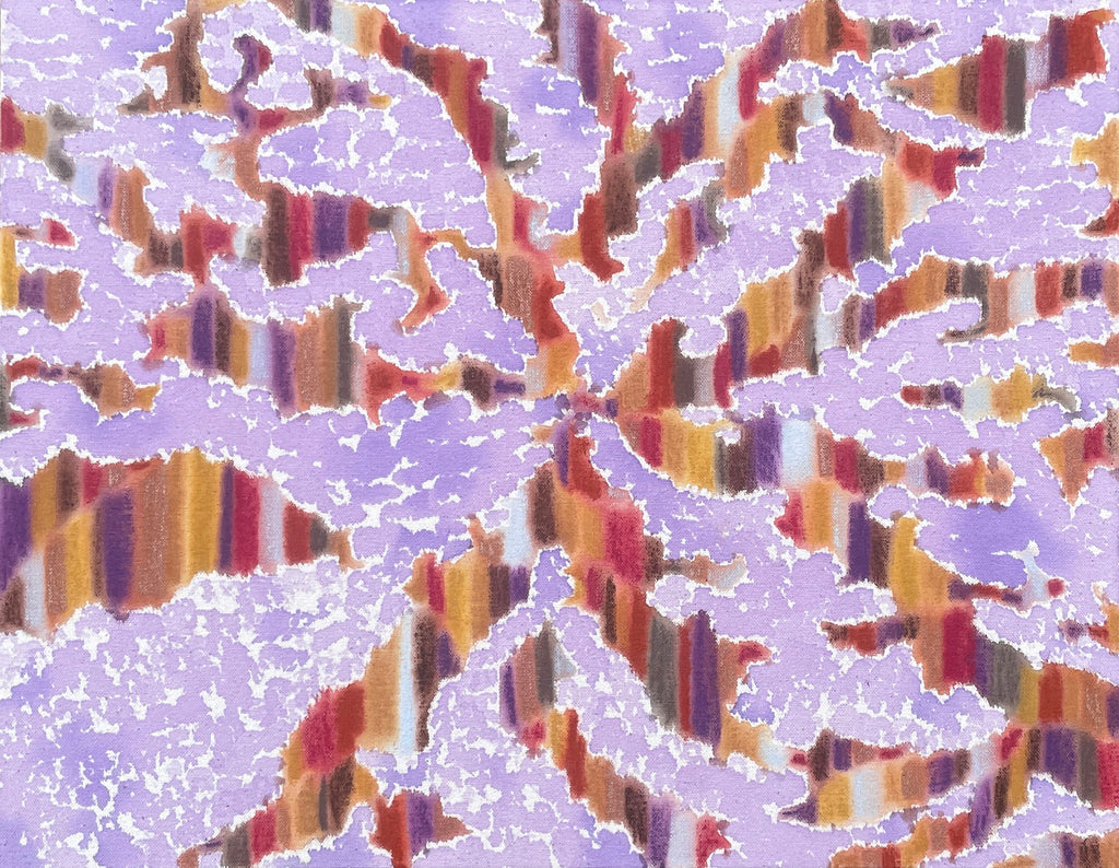 Painting by Devon Reina titled "A Swirl on the Line" - 2.